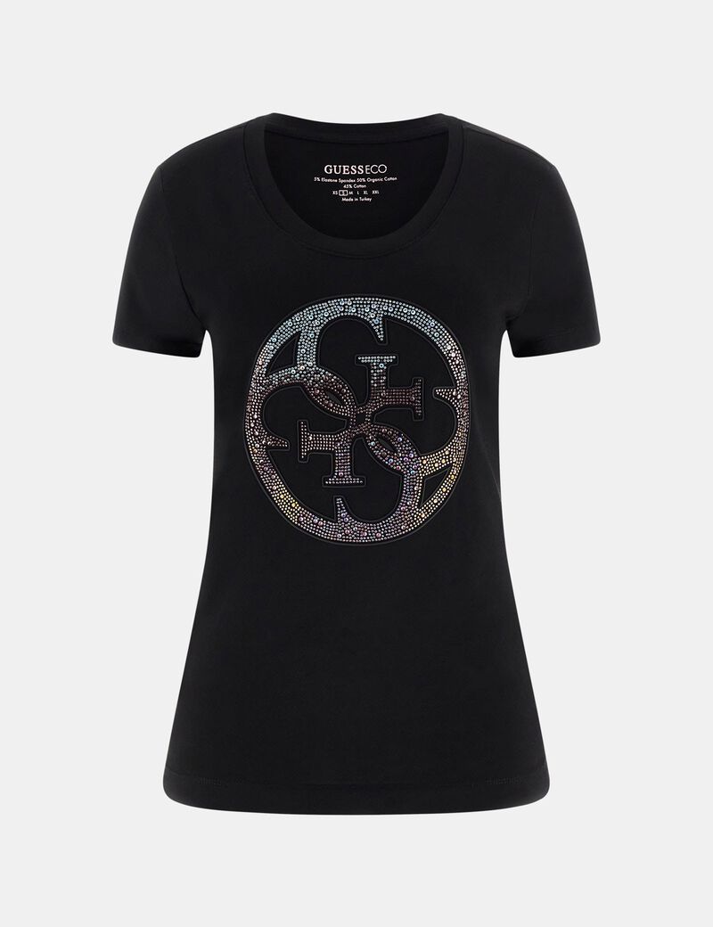 Rhinestones front logo t-shirt