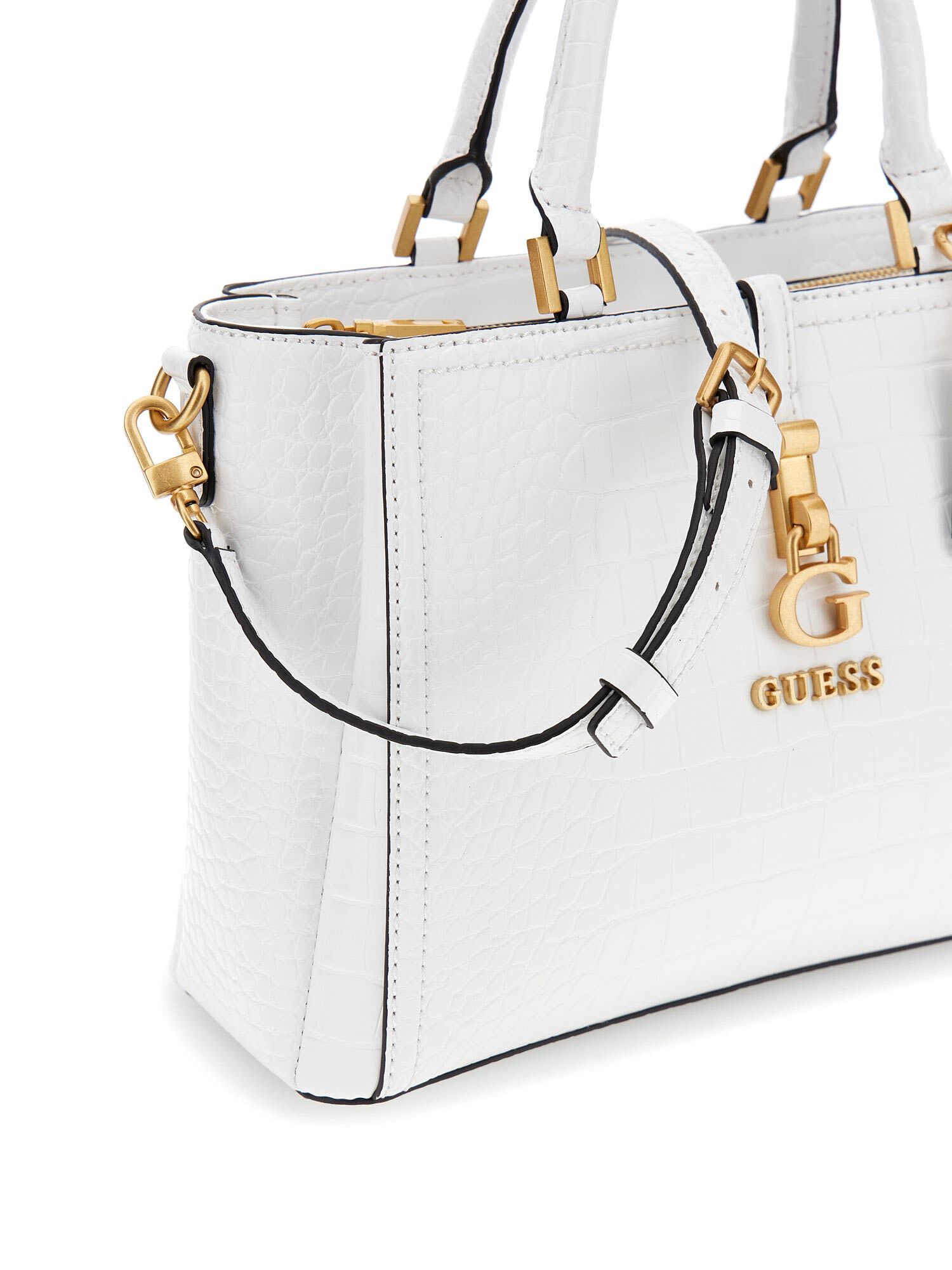 Shop GUESS G James croc-look handbag, White | GUESS EGY