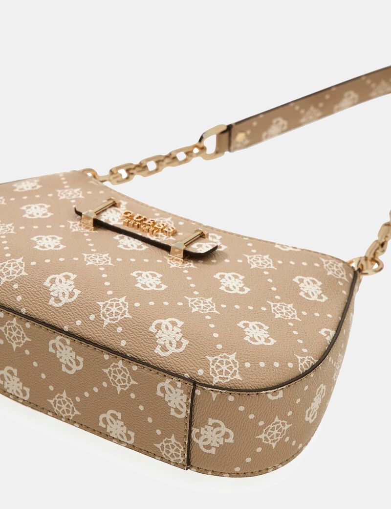 CARRIE LOGO TOP ZIP SHOULDER BAG