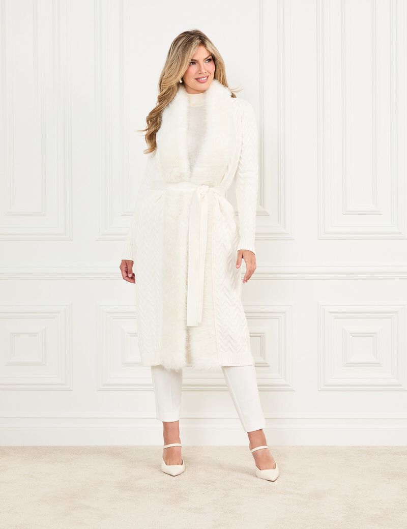 Marciano faux fur long cardigan