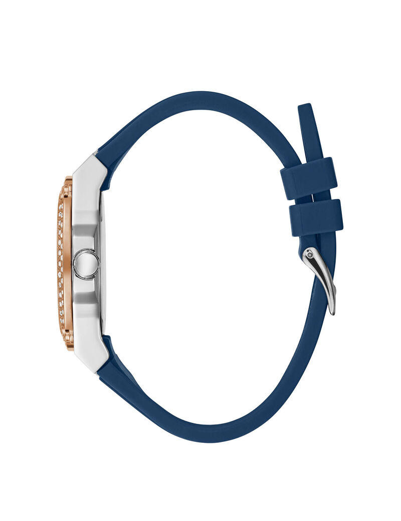 ساعة يد متعددة الوظائف مزدانة بأحجار الراين بلونين