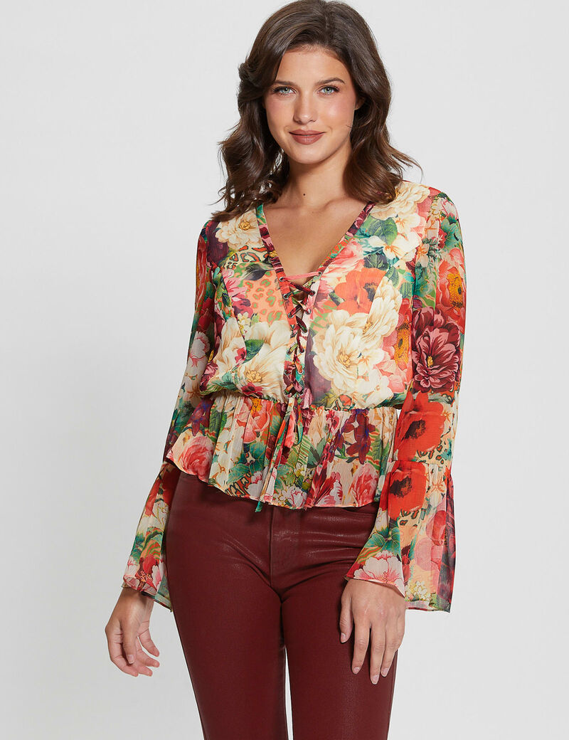 Crinkle Chiffon Blouse