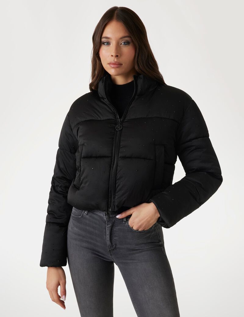 Rhinestone puffer jacket
