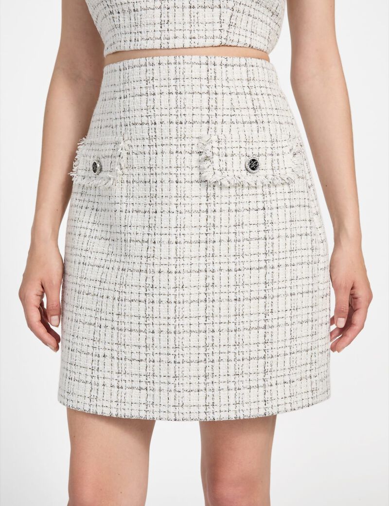 Tweed mini pencil skirt