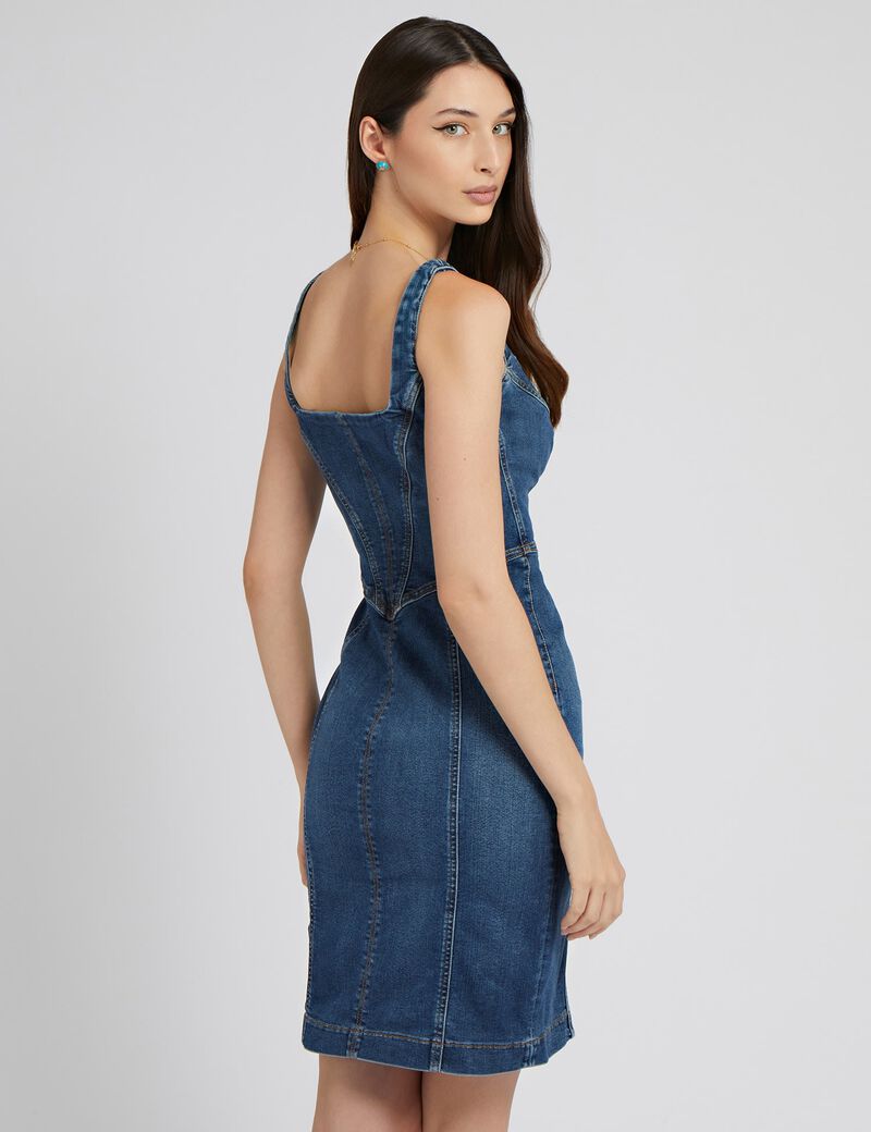 Front Zip Fastening Denim Dress