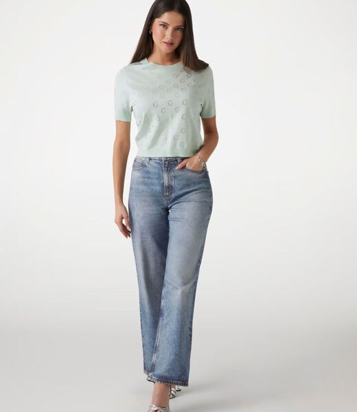 سترة قصيرة بشعار أحجار الراين