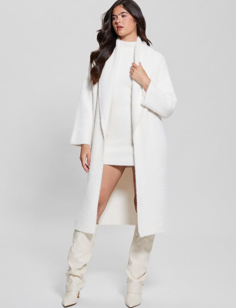 Rib knit sweater mini dress