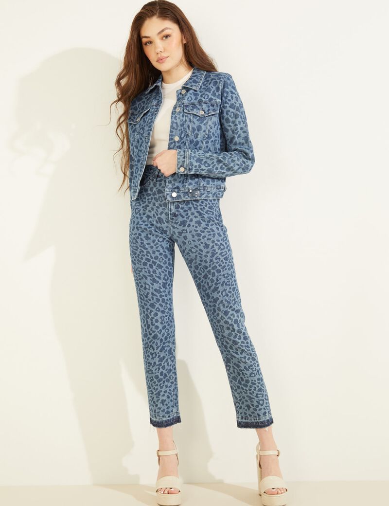 Animalier Print Denim Pant