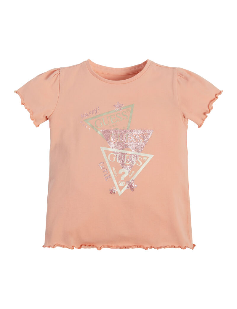 Front logo print t-shirt with glitter