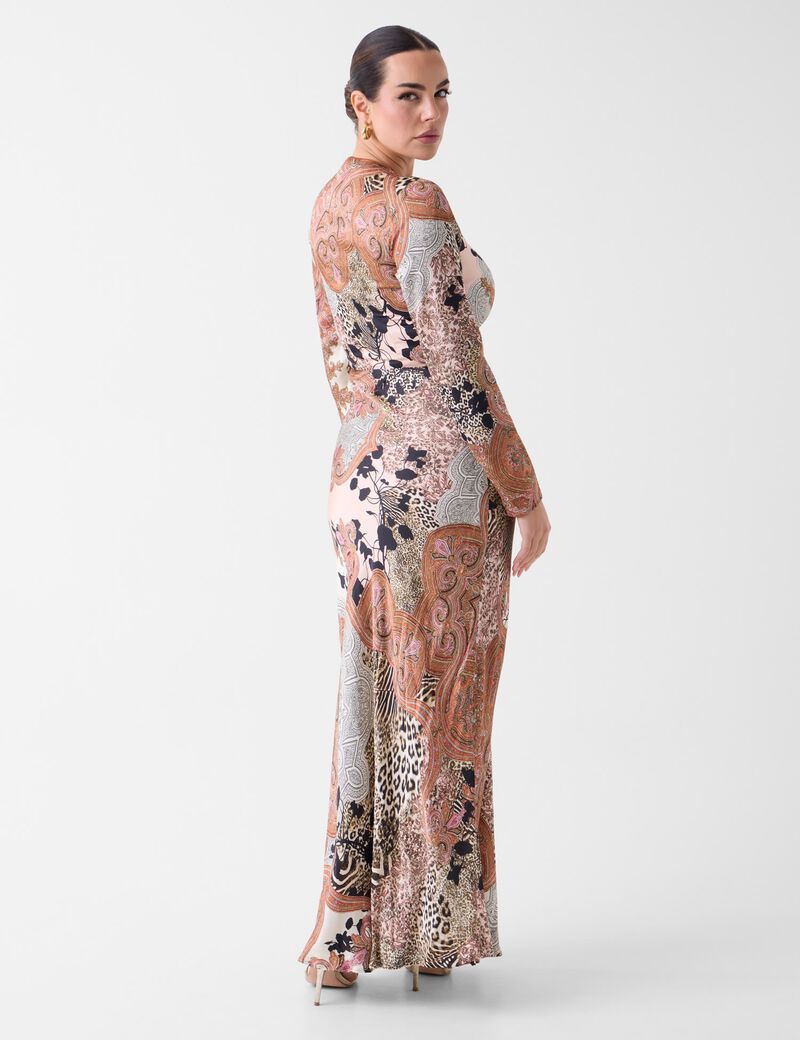 guess marciano print long dress