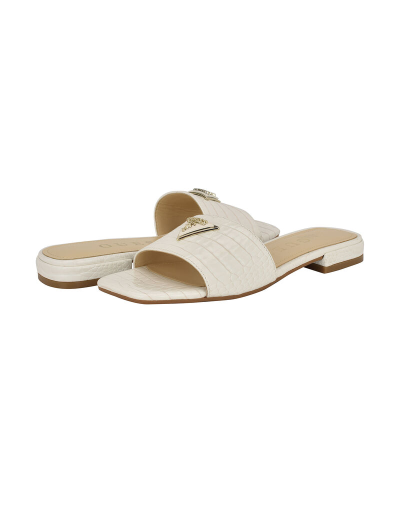 Tamsey croc embossed slides