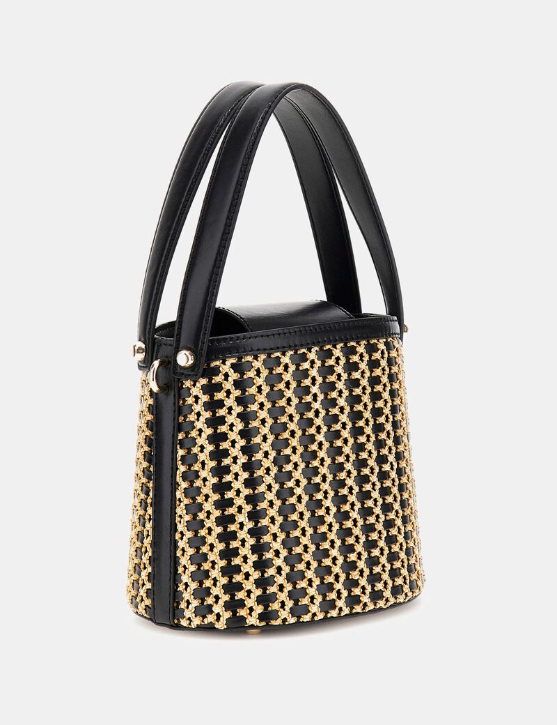 Atalia raffia mini bucket bag