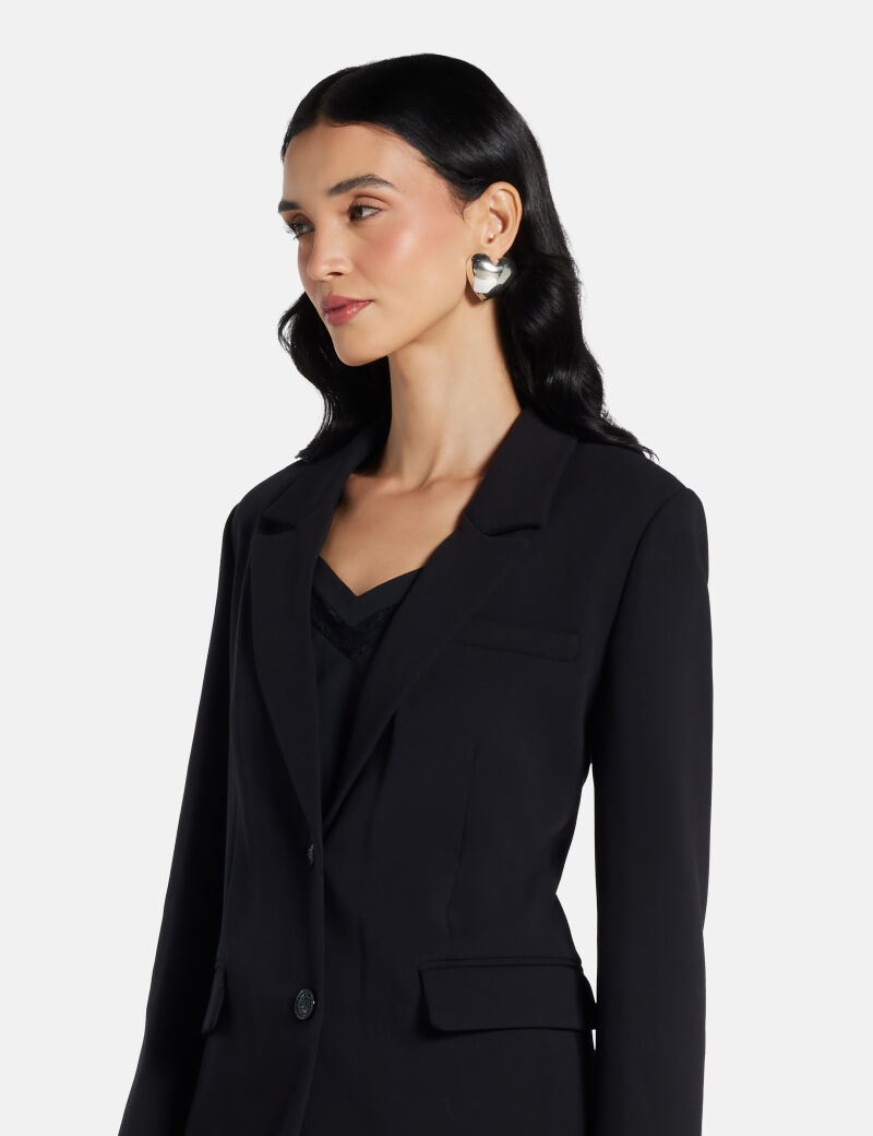 guess flannel single breasted blazer