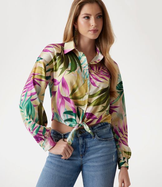 Cropped satin shirt Cropped satin shirt