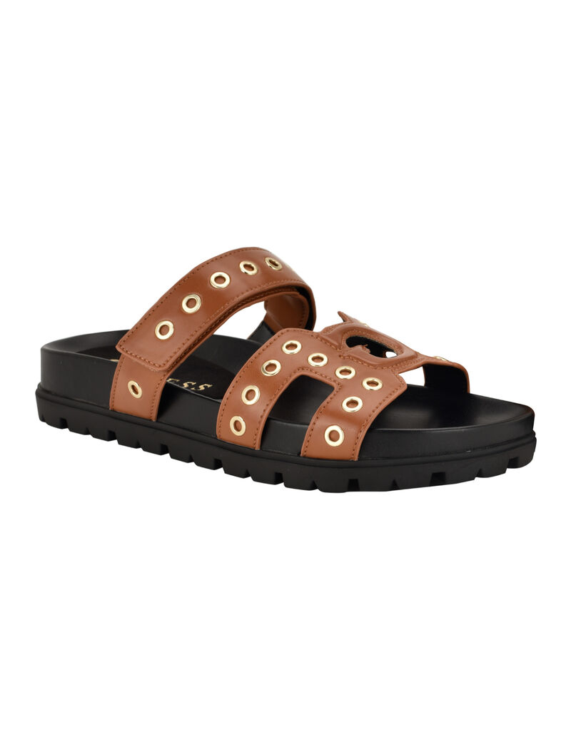 Fashie Slip On Double Strapped Footbed Sandal