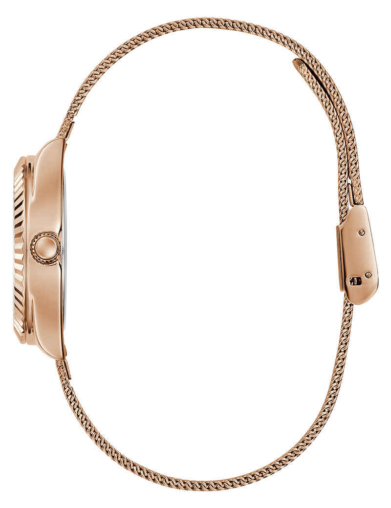 guess mini luna ladies rose gold tone analog watch