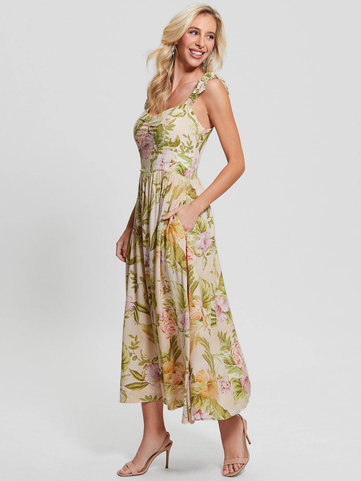 Guess yellow 2025 floral dress