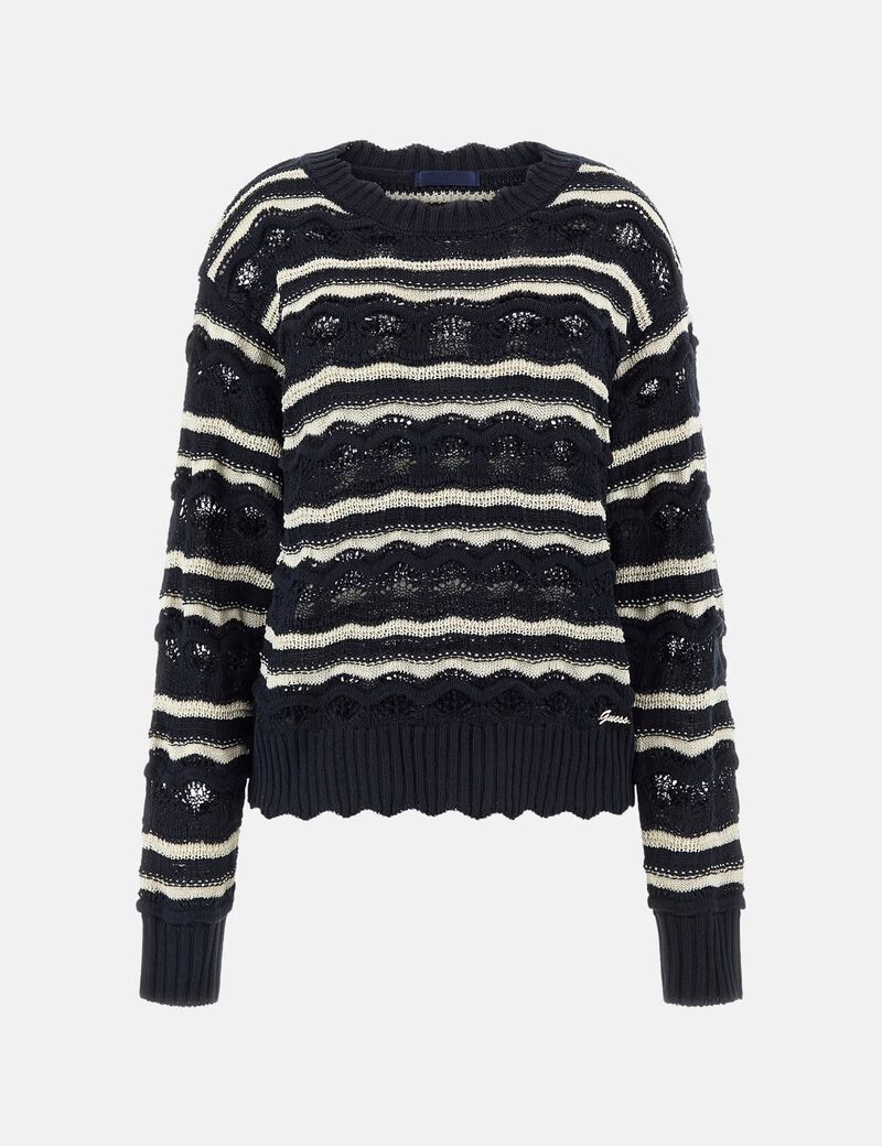 Openwork knit sweater