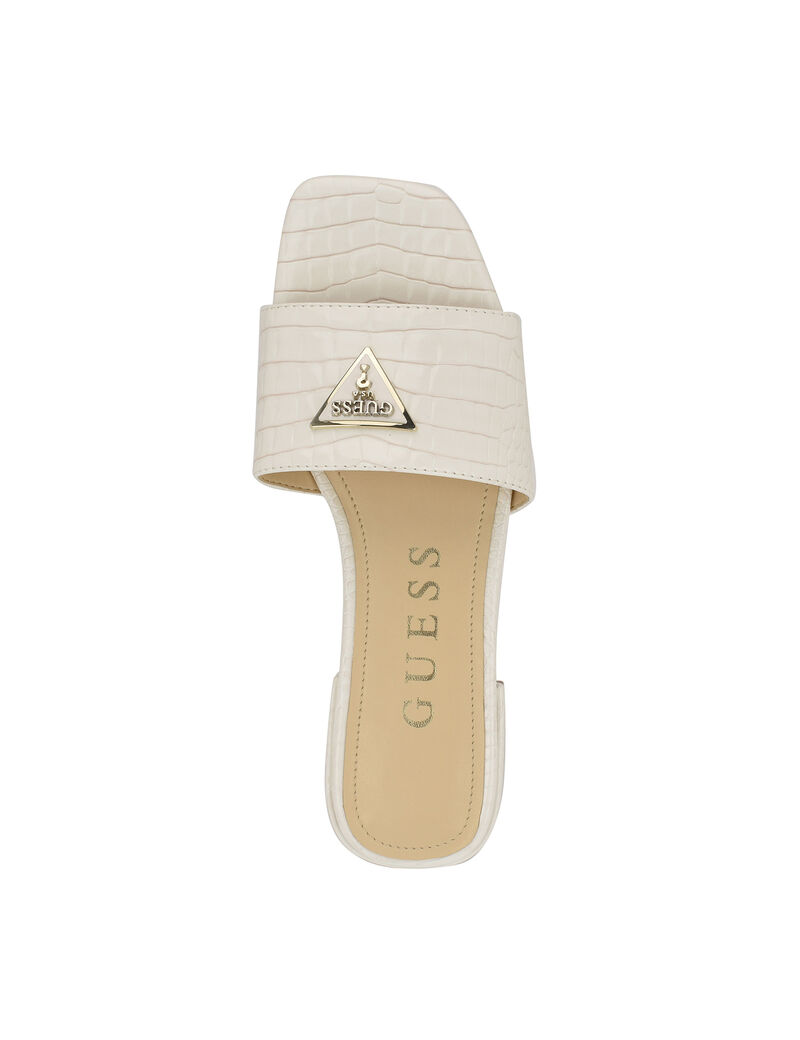 Tamsey croc embossed slides