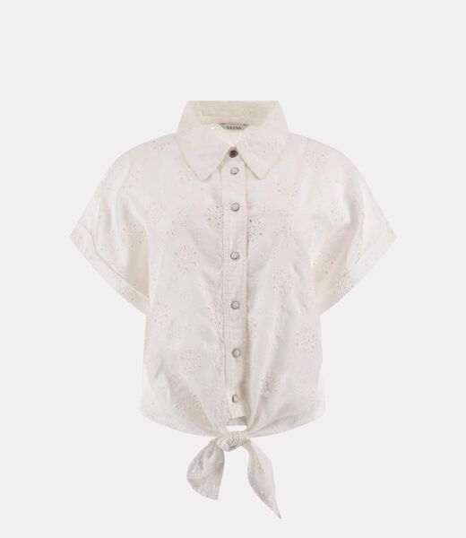 Broderie anglaise cropped shirt