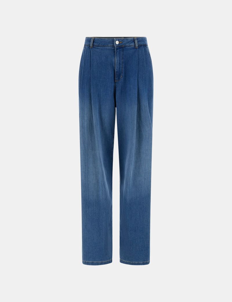Linen-blend loose-fit jeans