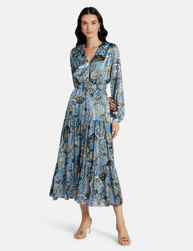 CLARISSE BELTED LONG DRESS