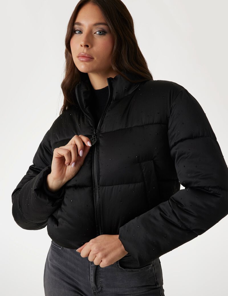 Rhinestone puffer jacket