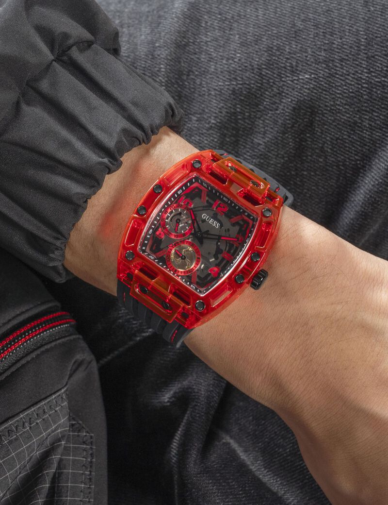 Black Quartz Analog Silicone Watch