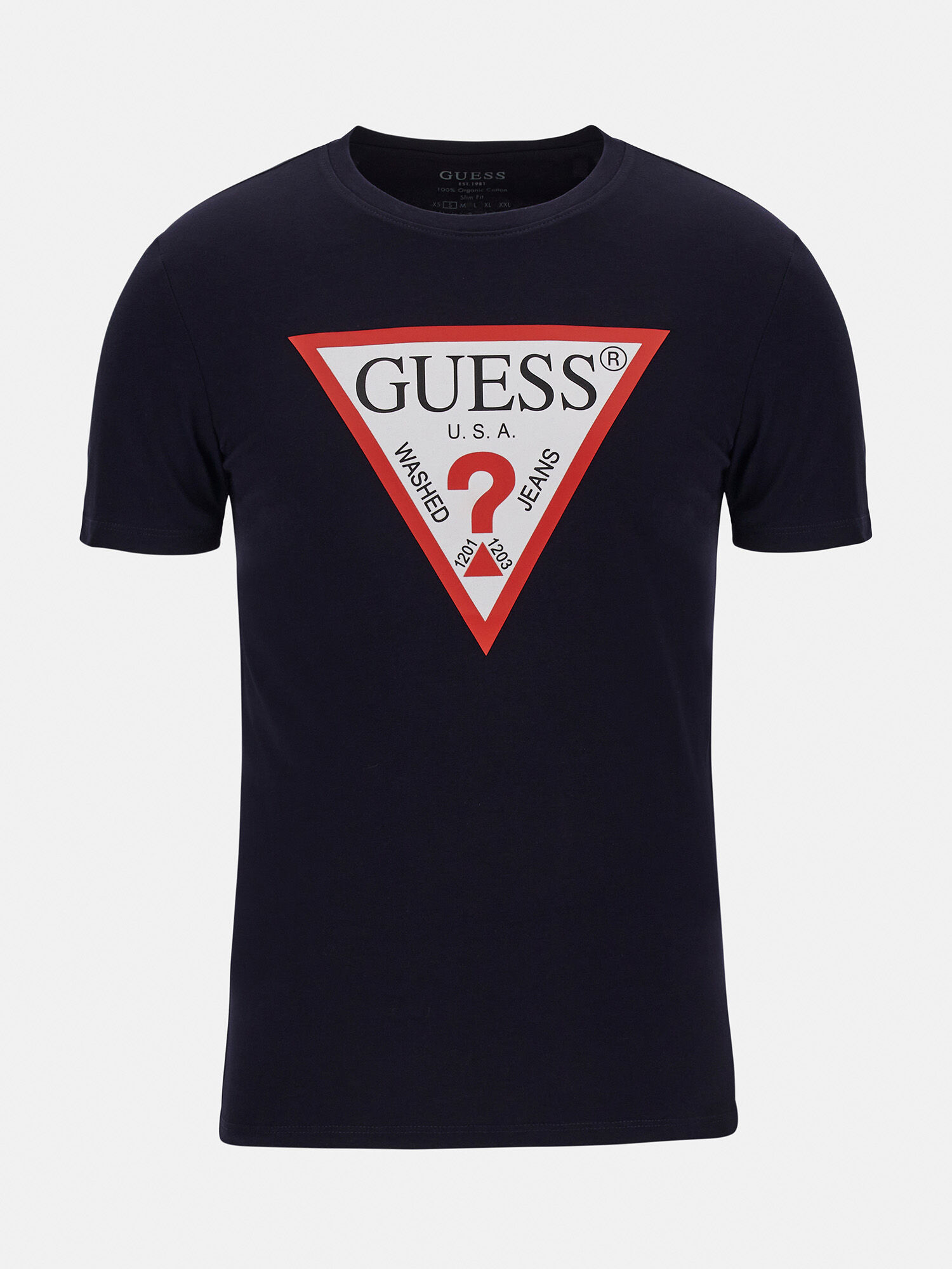 Guess triangle logo t shirt hotsell