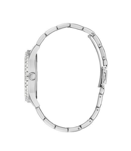 Silver Crystal Analog Watch
