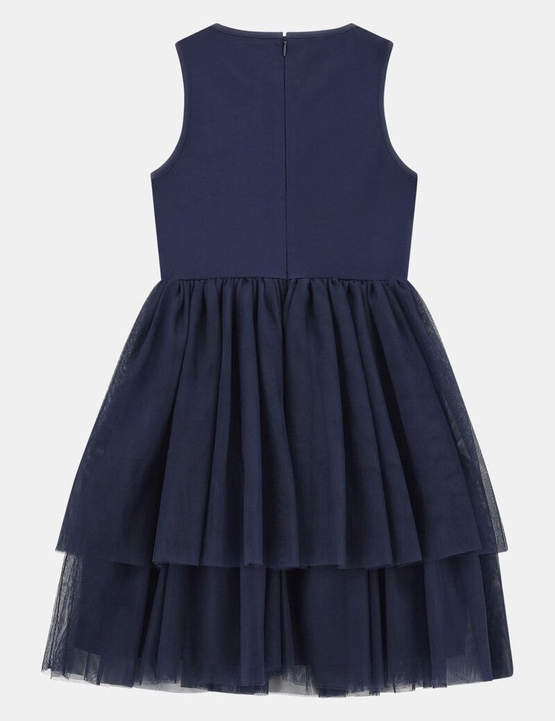 4G rhinestones logo dress
