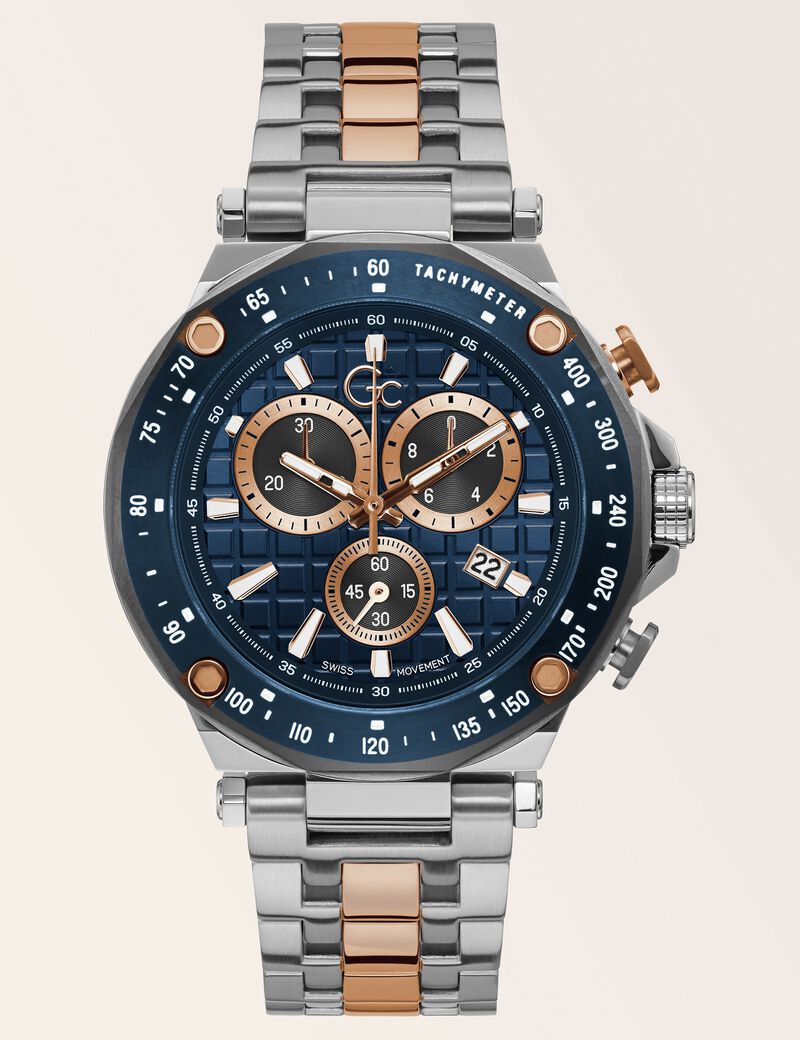 GC steel chronograph watch
