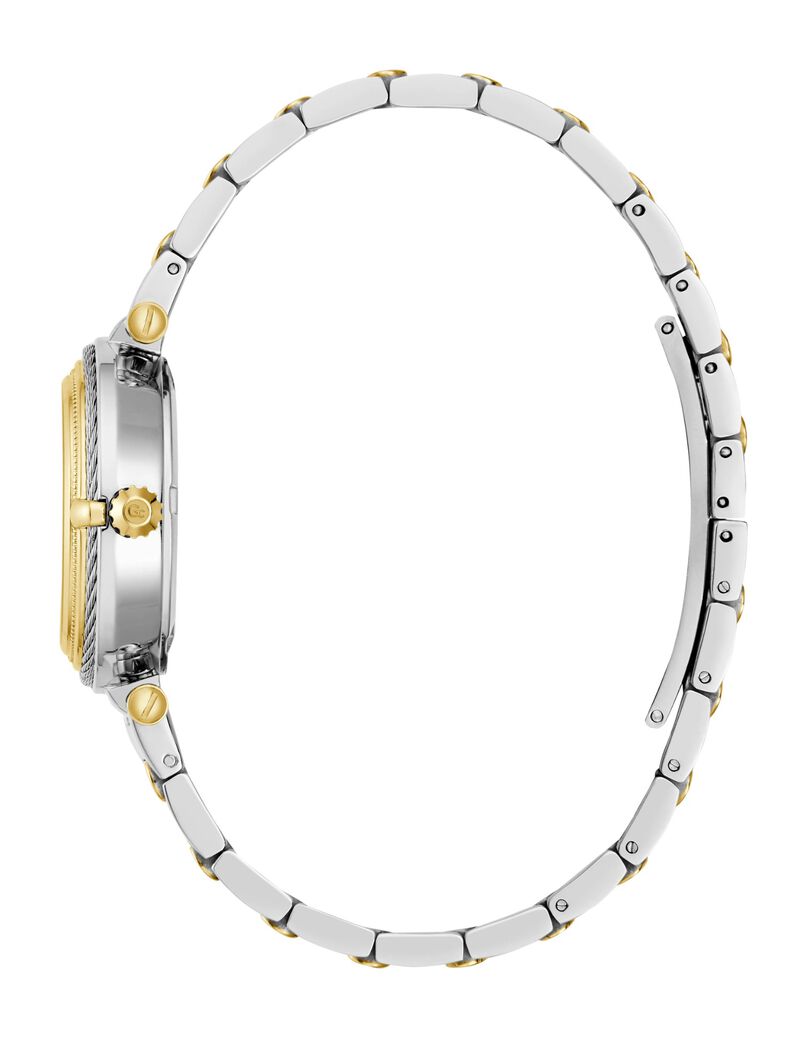 guess gc sportchic women s 763 mvmt white dail 10 amt silver yellow gold stainless steel brct