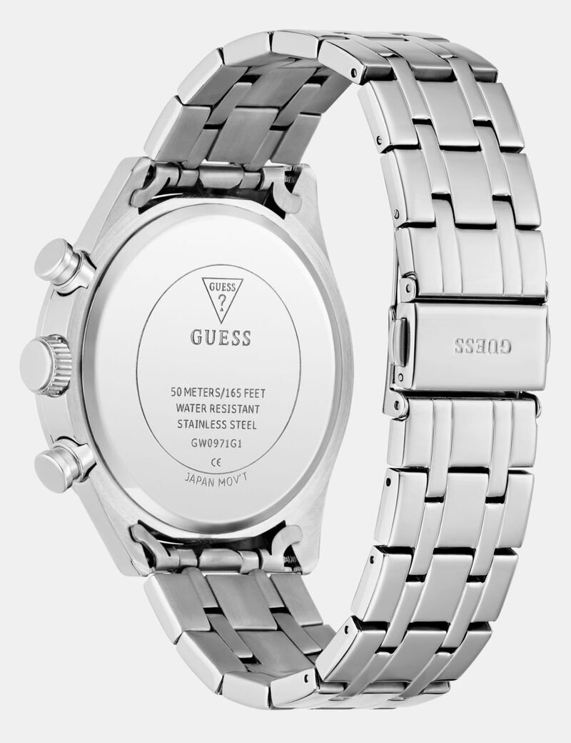 Mens Silver Tone Multi-function Watch