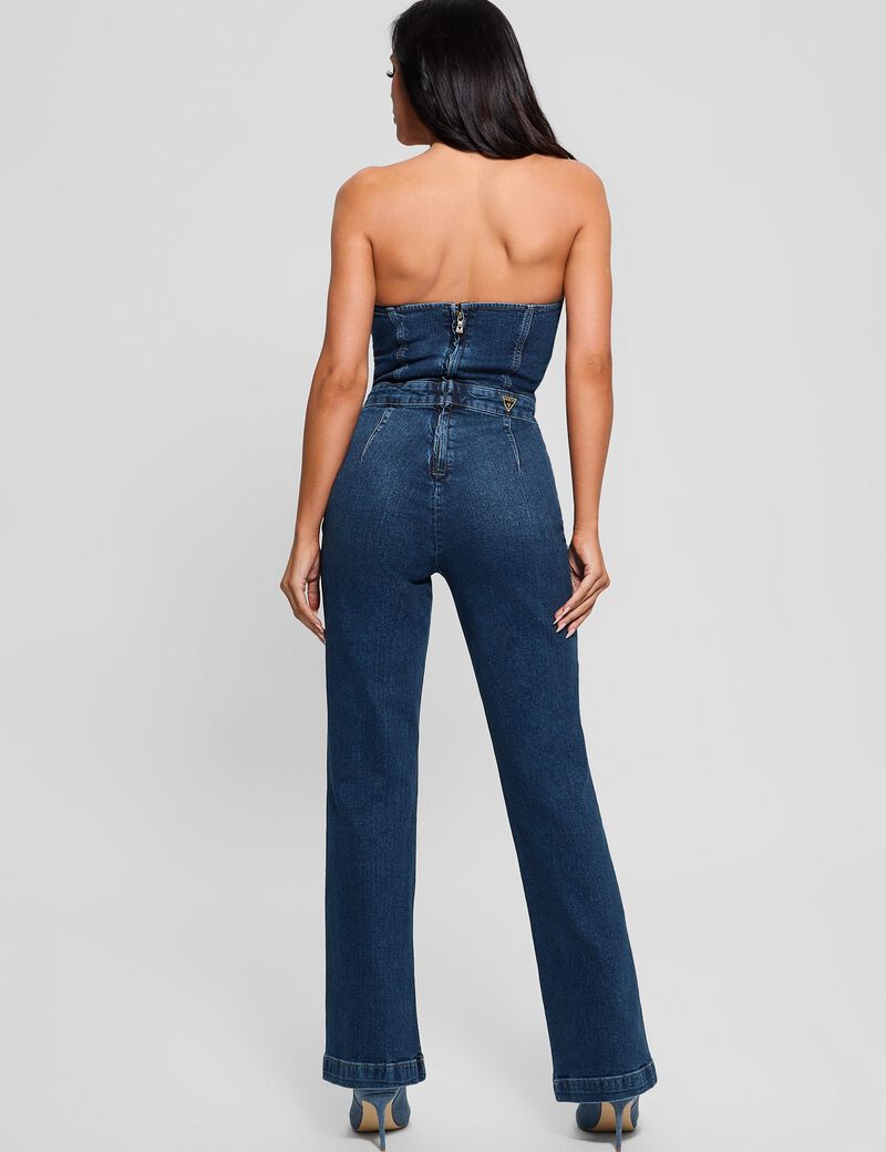Flare denim jumpsuit