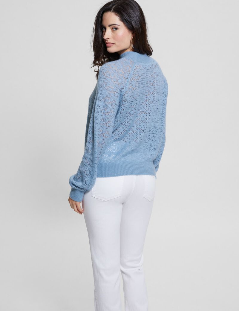 Openwork wool blend sweater