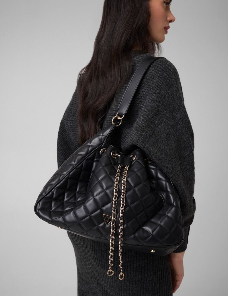 guess juliet quilted hobo bag