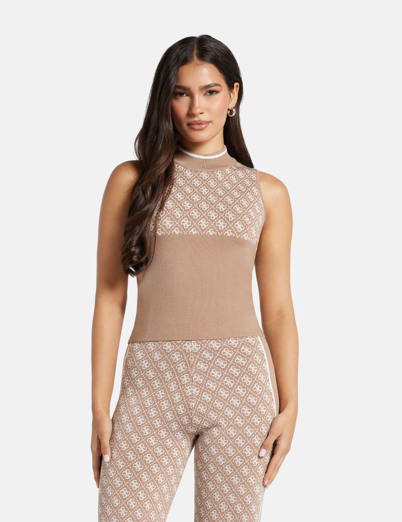 Sleeveless 4G sweater top