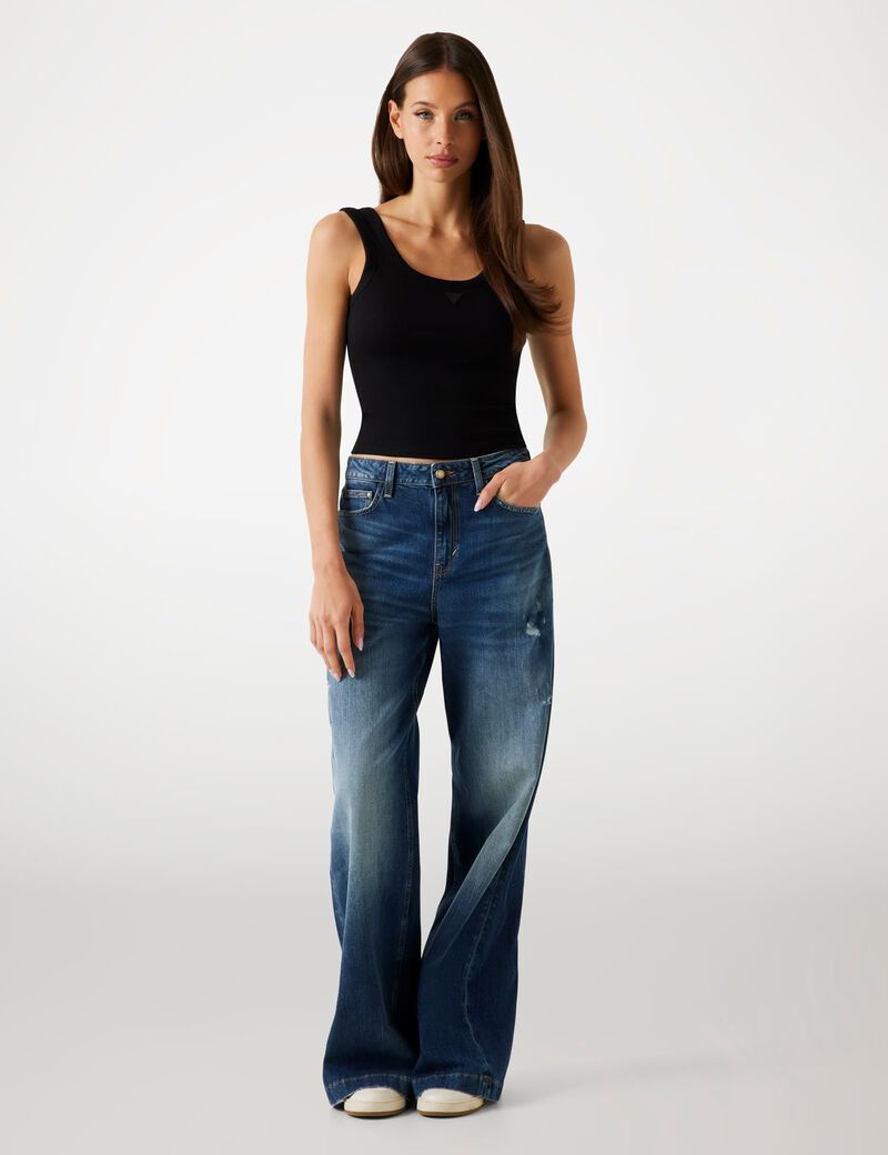 Rib-knit tank top