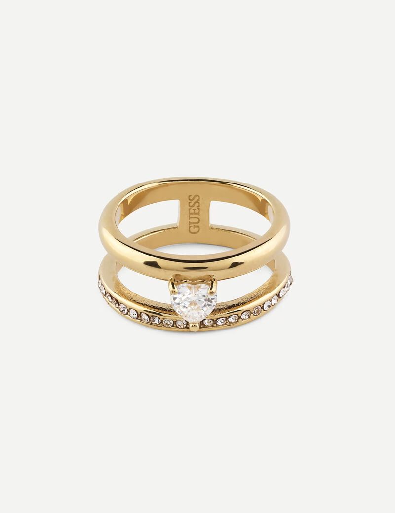 Heart Crystal Double Ring