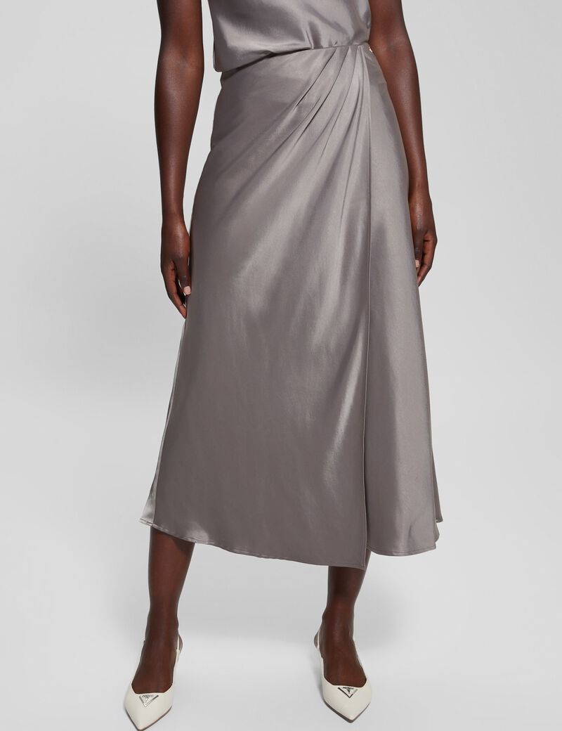 Satin long skirt