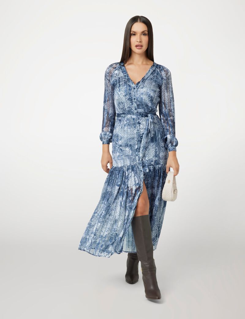 فستان جورجيت طويل مطبوع