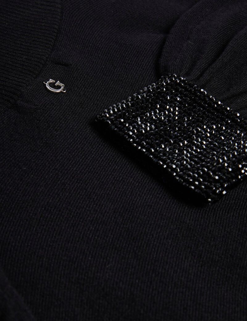 Rhinestone-cuff sweater