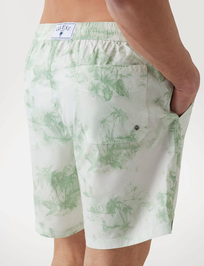 All over print swim trunks