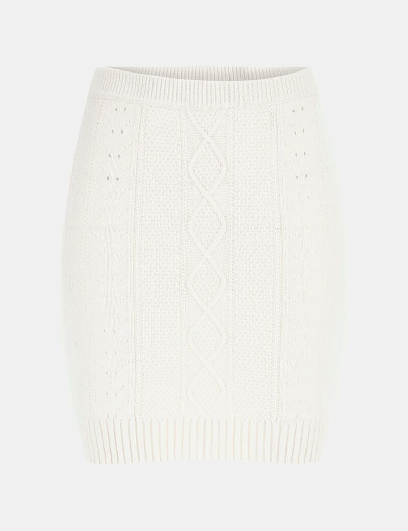 Cable Knit Sweater Mini Skirt