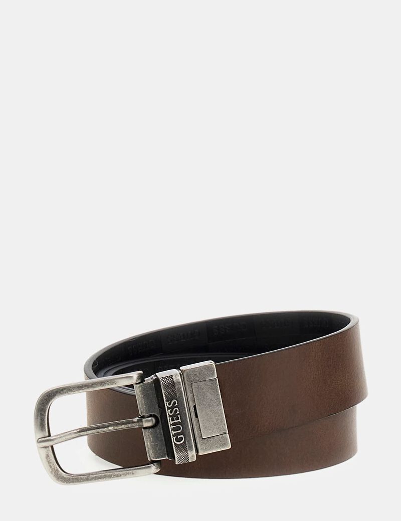 Leather reversible belt