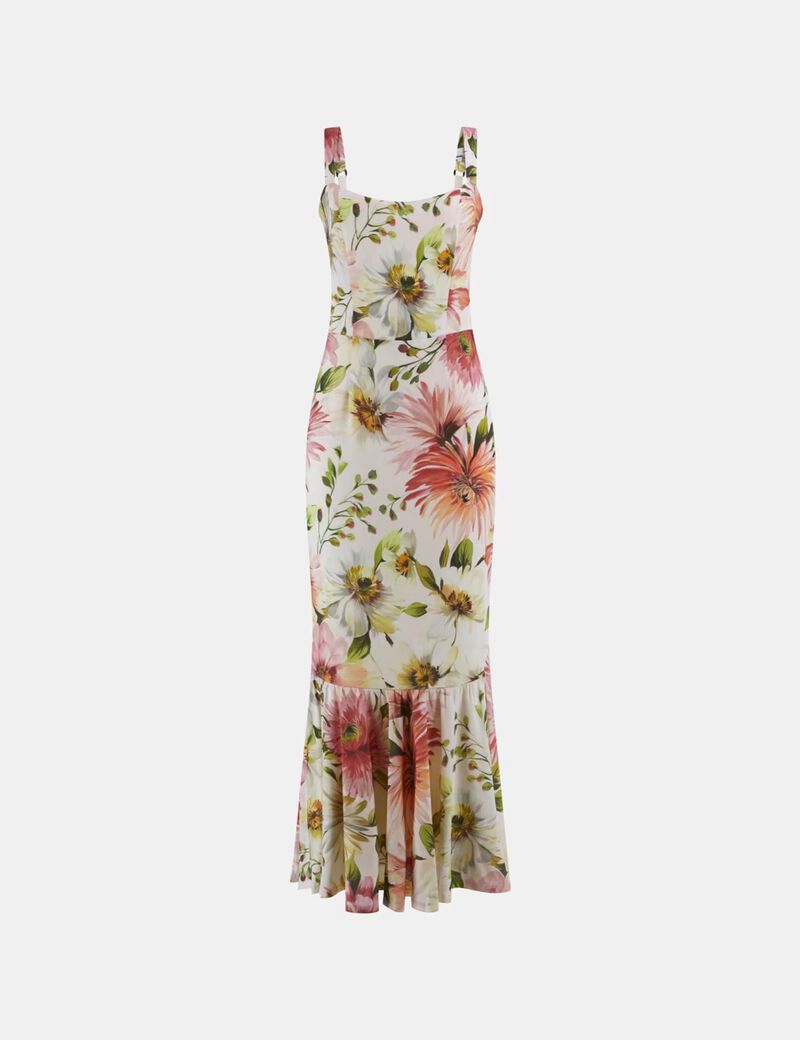 Long flounced dress