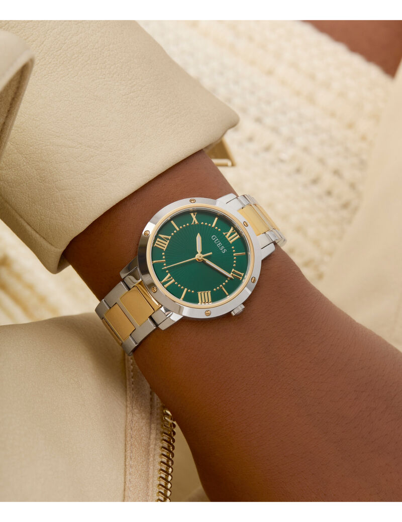 guess ladies 2 tone analog watch