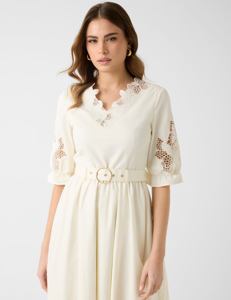 SONIA EMBROIDERED MIDI DRESS