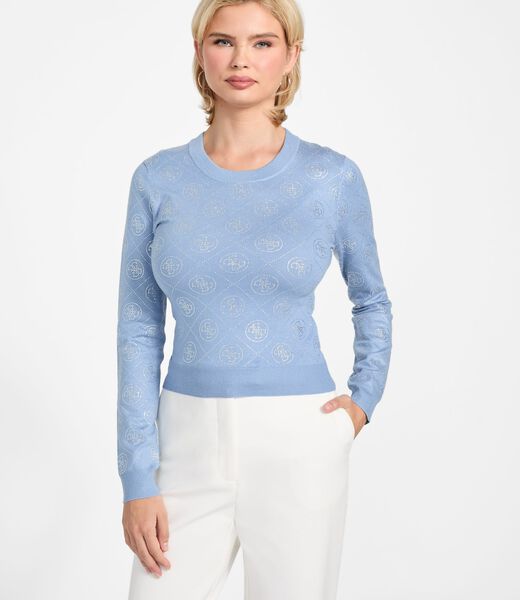 سترة مرصعة بأحجار الراين بشعار الماركة